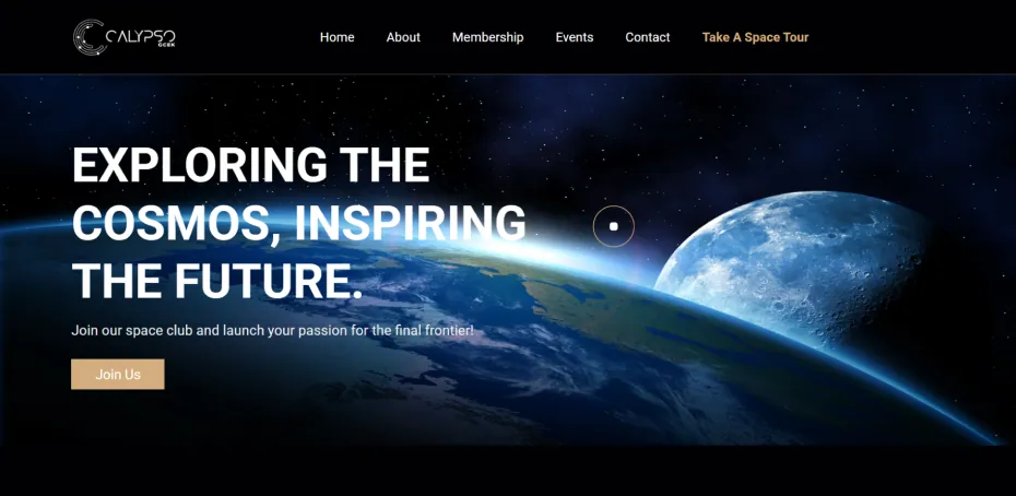 Calypso GCEK – Astronomy Club Website – Landing page, Education project by Punya Jayarajan