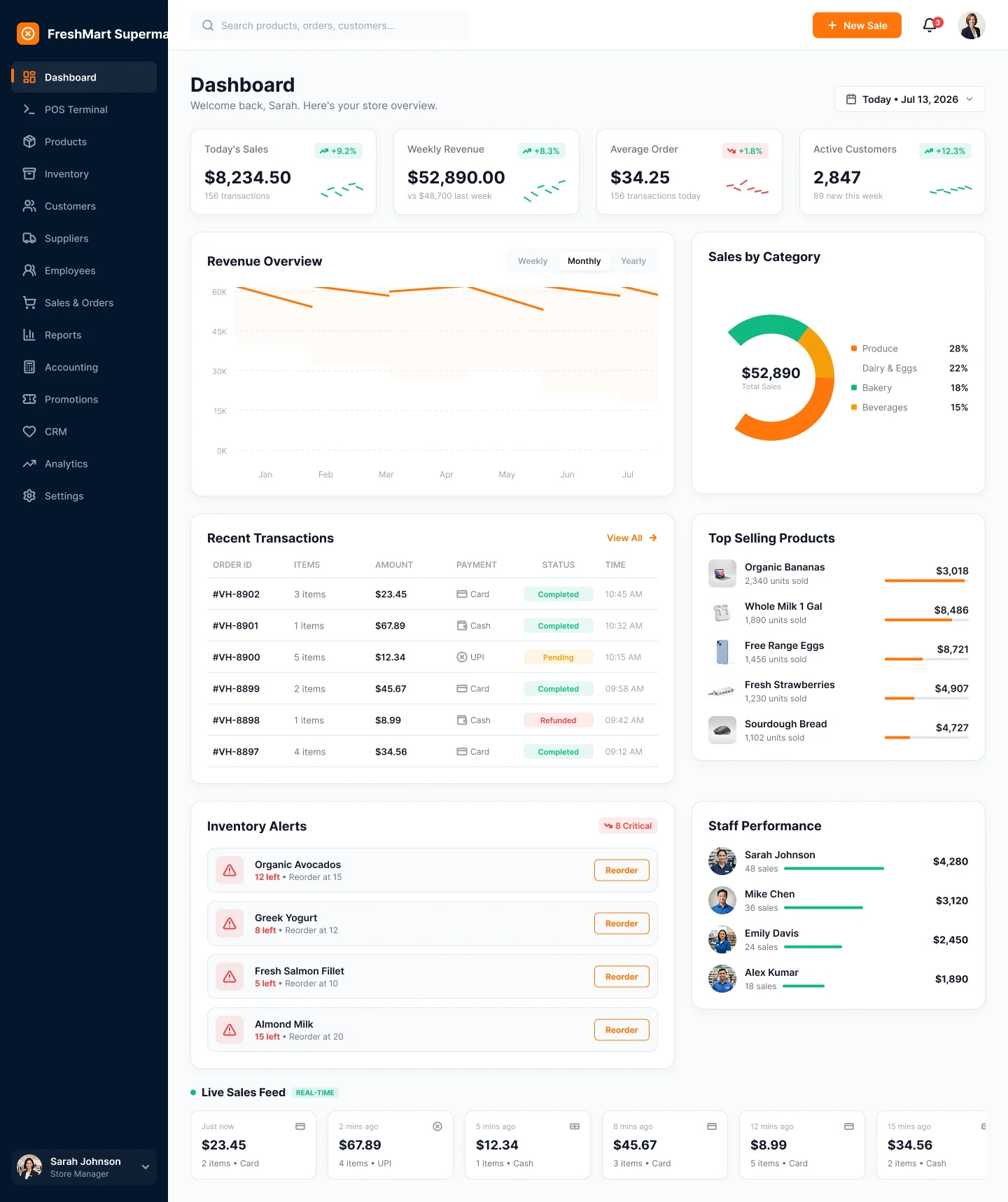 FreshMart POS – Supermarket Point of Sale Design – POS System, Product Design project by Punya Jayarajan